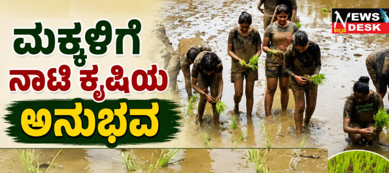 *ಸುಂಟಿಕೊಪ್ಪ: ಮಕ್ಕಳಿಗೆ ನಾಟಿ ಕೃಷಿಯ ಅನುಭವ : 300ಕ್ಕೂ ಅಧಿಕ ವಿದ್ಯಾರ್ಥಿಗಳು ಭಾಗಿ*