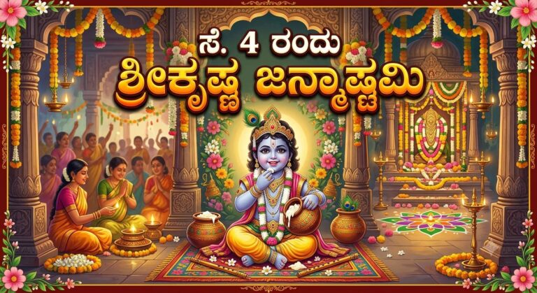 *ಸೆ.4 ರಂದು ಶ್ರೀಕೃಷ್ಣ ಜನ್ಮಾಷ್ಠಮಿ*