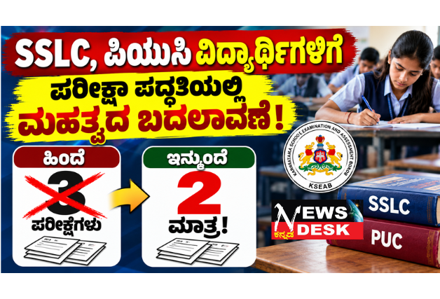 SSLC, ಪಿಯುಸಿ ವಿದ್ಯಾರ್ಥಿಗಳಿಗೆ ಮಹತ್ವದ ಸುದ್ದಿ: ಪರೀಕ್ಷಾ ಪದ್ಧತಿಯಲ್ಲಿ ಬದಲಾವಣೆ